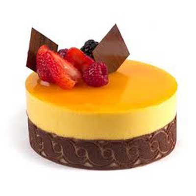 "Round shape Mango Chocolate Cake - 1kg (Bangalore Exclusives) - Click here to View more details about this Product